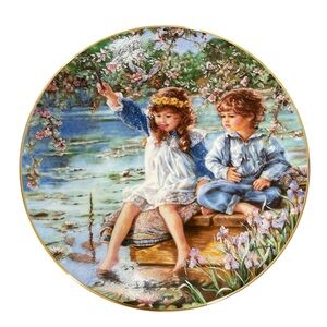 Bradford Exchange Decorative Plate with Children by the Lake
